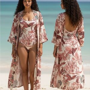 NWT Owl & Floral Swim Coverup